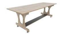 Hoogzit tafel L180 x B80 cm grey craft oak Tangara Groothandel voor de Kinderopvang Kinderdagverblijfinrichting